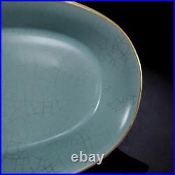 2.5old China Porcelain Song ru kiln gold-plated narcissus basin