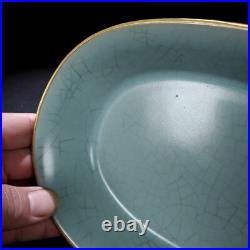 2.5old China Porcelain Song ru kiln gold-plated narcissus basin
