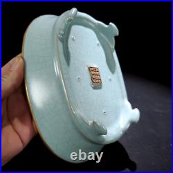 2.5old China Porcelain Song ru kiln gold-plated narcissus basin