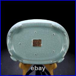 2.5old China Porcelain Song ru kiln gold-plated narcissus basin