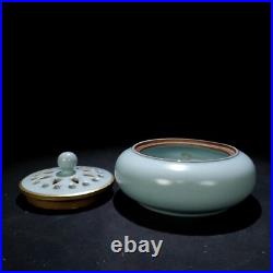 2.7old China Porcelain Song ru kiln inlaid gold incense burner