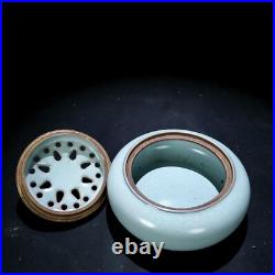 2.7old China Porcelain Song ru kiln inlaid gold incense burner