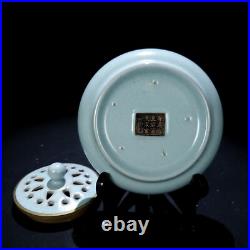 2.7old China Porcelain Song ru kiln inlaid gold incense burner