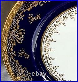 2 Antique Tiffany & Co. Cauldon Ltd ENGLAND 2 Luncheon Plates Cobalt Gold Gilt