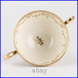 2 ½ Footed Cup & Saucer, Cobalt & Gold with Hand Painted Putti, Ambrosius Lamm X