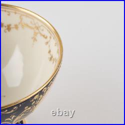 2 ½ Footed Cup & Saucer, Cobalt & Gold with Hand Painted Putti, Ambrosius Lamm X