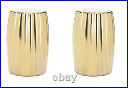 2 Gold Ceramic Stools, Side Tables, Plant Stands Bold Contemporary Look