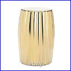 2 Gold Ceramic Stools, Side Tables, Plant Stands Bold Contemporary Look