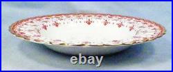 2 Spode Fleur de Lys Soup Bowls Y7481 Red Bone China Gold Trim Scalloped Rim Lis