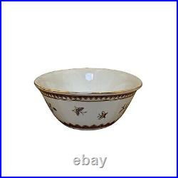 2 Vintage Chinese Off White Porcelain Gold Rim Flowers Oval Bowl ws3449