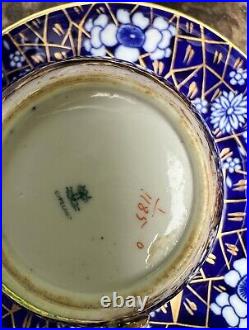 30 Pcs Antique Copeland 19th C Porcelain Prunus W Cracked Ice Cobalt Blue W Gold