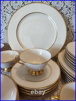 30 Piece Set Flintridge China HUNTINGTON Service for 6 Ivory Gold USA Porcelain
