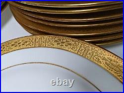 31pc Mintons Rare Antique Dinner Service Plates 4 Size Raised Gold c. 1914-1915