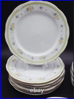 38 Pcs PORCELAIN FINE CHINA GOLD RIM OVAL PLATE DINNERWARE Vintage Excellent Co