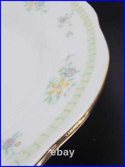 38 Pcs PORCELAIN FINE CHINA GOLD RIM OVAL PLATE DINNERWARE Vintage Excellent Co