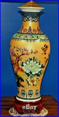39 Ex Tall Chinese Porcelain Vase Lamp Asian Oriental