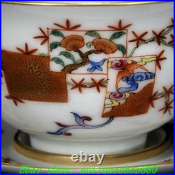 3.9''Qing Qianlong Marked Famille Rose Porcelain Gold Cup Mug Teacup Set