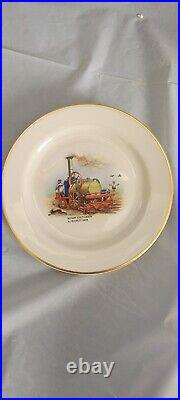 3 Pickard China Industry and transportation Gold trim Desserts free shipping