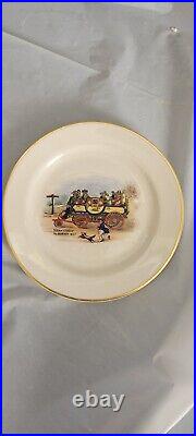 3 Pickard China Industry and transportation Gold trim Desserts free shipping