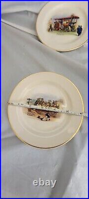 3 Pickard China Industry and transportation Gold trim Desserts free shipping