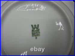 41 Pc Wawel Poland White Gold Trim Porcelain China Dinnerware Set for 8