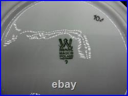 41 Pc Wawel Poland White Gold Trim Porcelain China Dinnerware Set for 8