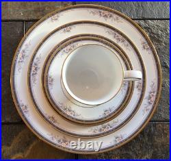 42 Piece Noritake Ontario 3763 Fine China 2 Bowls 8 Place Settings 24 K Gold Rim