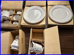43 Pc Set SANGO D'OR Fine China #011 White withGold Trim, 8 Settings + Serve Pcs
