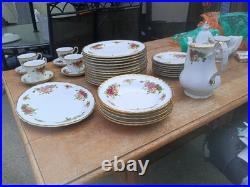 44 PC Fine Porcelain China Vintage Designer Pink Rose Floral Pattern Gold Foil 44 PC Fine Porcelain China Vintage Designer Pink Rose Floral Pattern Gold Foil