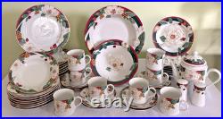 46-Pc Tienshan Magnolia Fine China-5 Pc Service for 8 + 6 Pc Service-Pristine