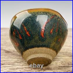 4China Antique porcelain Jian kiln in Song Dynasty Gold mouth and obsidian cup