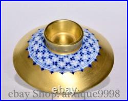 4.1'' Qing Qianlong Blue White Porcelain Gold Gilt Blessing Bowl Bowls Set 4.1'' Qing Qianlong Blue White Porcelain Gold Gilt Blessing Bowl Bowls Set