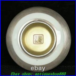 4.4''Qing Qianlong Blue White Porcelain Gold landscape Cup Mug Teacup Pair 4.4''Qing Qianlong Blue White Porcelain Gold landscape Cup Mug Teacup Pair
