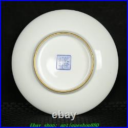 4.4''Qing Qianlong Marked Enamel Colour Porcelain Gold Peach Flower Cup Mug Pair