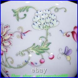 4.5Qing Qianlong Marked Enamel Colour Porcelain Gold Flower Cup Mug Teacup Pair