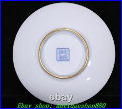 4.5Qing Qianlong Marked Enamel Colour Porcelain Gold Flower Cup Mug Teacup Pair