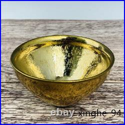 4.9 China Antique song dynasty Porcelain jianzhan marked gilt Oil drop Tea cup