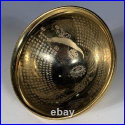 4.9 China Old Retro Porcelain Song Jian Kiln Marked Gold Scripture Tea Cup Bowl
