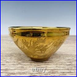 4.9 China Porcelain Song dynasty jian kiln gilt Eight Immortals jianzhan Teacup