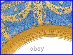 4 Royal Worcester Ovington's New York Antique Cabinet Plates Raised Gold Cobalt
