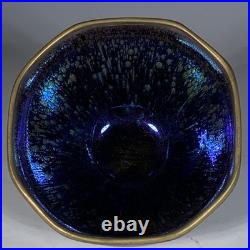 5.1 China Old Archaic Porcelain Song Jian Kiln Marked Rolled Gold Oil Drop Bowl