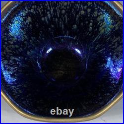 5.1 China Old Archaic Porcelain Song Jian Kiln Marked Rolled Gold Oil Drop Bowl