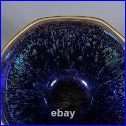 5.1 China Old Archaic Porcelain Song Jian Kiln Marked Rolled Gold Oil Drop Bowl