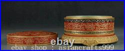 5.2 Ancient China Qianlong Marked Old Gold Red Glaze Porcelain Fruit Box Boxes 5.2 Ancient China Qianlong Marked Old Gold Red Glaze Porcelain Fruit Box Boxes