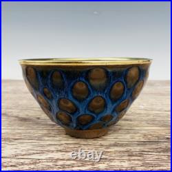 5.2 China Antique porcelain Song Jianyao obsidian bag gold mouth spot cup