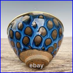 5.2 China Antique porcelain Song Jianyao obsidian bag gold mouth spot cup