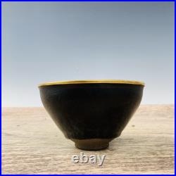 5 China Antique porcelain Jian kiln in Song Dynasty Black hare's hair Gold cup