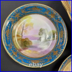 5pc RARE EARLY 1900's ANTIQUE NORITAKE CHINA HAND PAINTED SWEETS SET GOLD GUILD