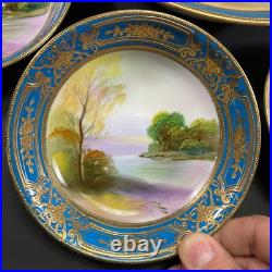 5pc RARE EARLY 1900's ANTIQUE NORITAKE CHINA HAND PAINTED SWEETS SET GOLD GUILD