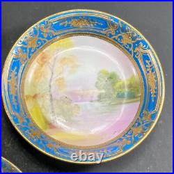 5pc RARE EARLY 1900's ANTIQUE NORITAKE CHINA HAND PAINTED SWEETS SET GOLD GUILD